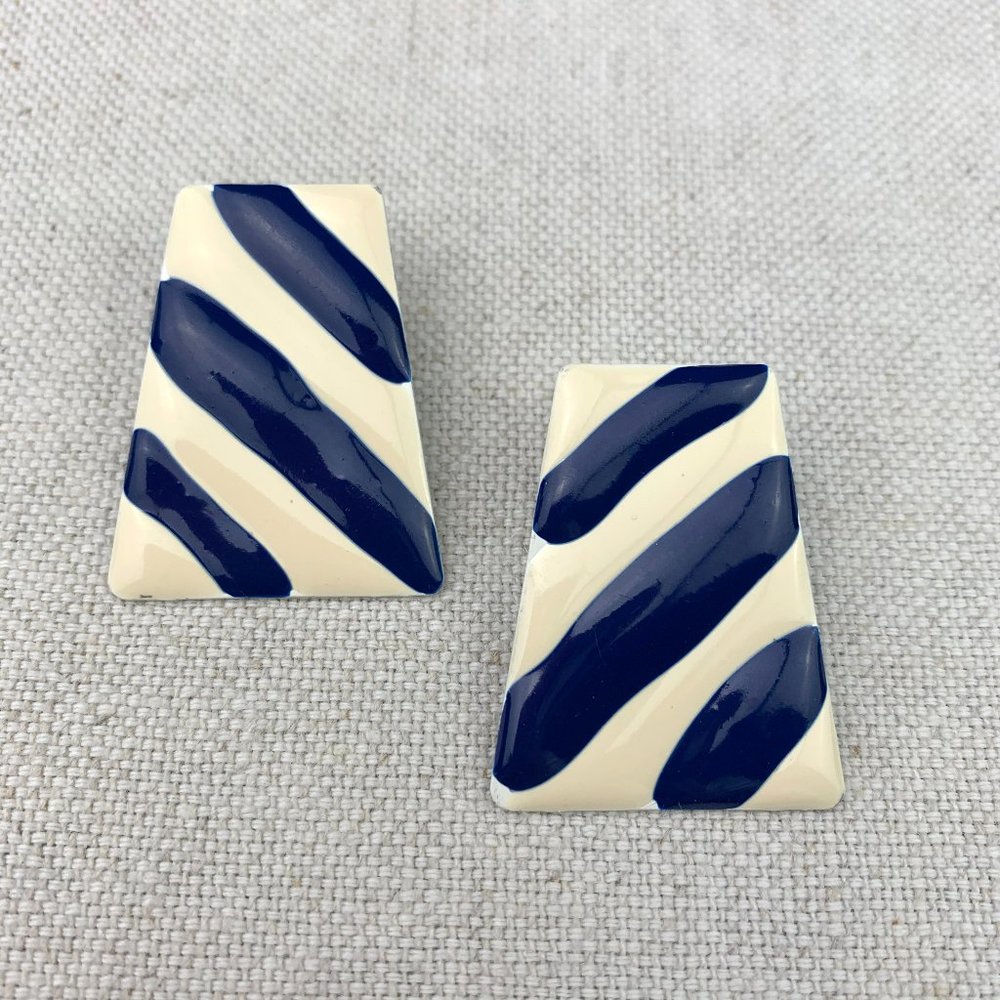 Retro 80's Painted Metal Post Earrings